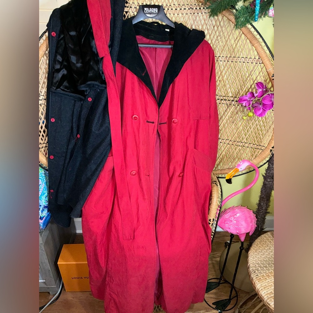 London Fog Vintage Trench Coat Removable Wool Liner Red Size 14 - Picture 15 of 15